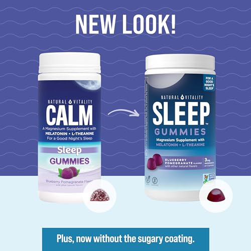 Natural Vitality SLEEP Gummies, Blueberry Pomegranate 120 Count